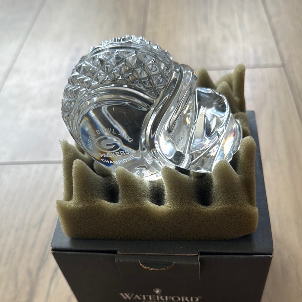 Rare Vintage Green Bay Packers Super Bowl 31 Waterford Crystal Football Helmet